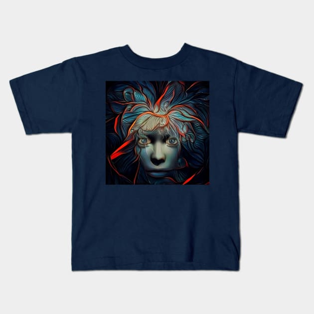 Mystic Face Kids T-Shirt by rolffimages